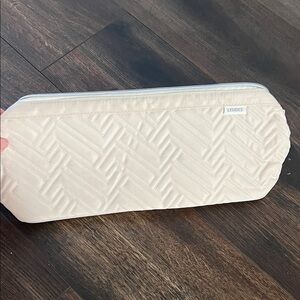 Cream Quilted Hair Accessory Pouch